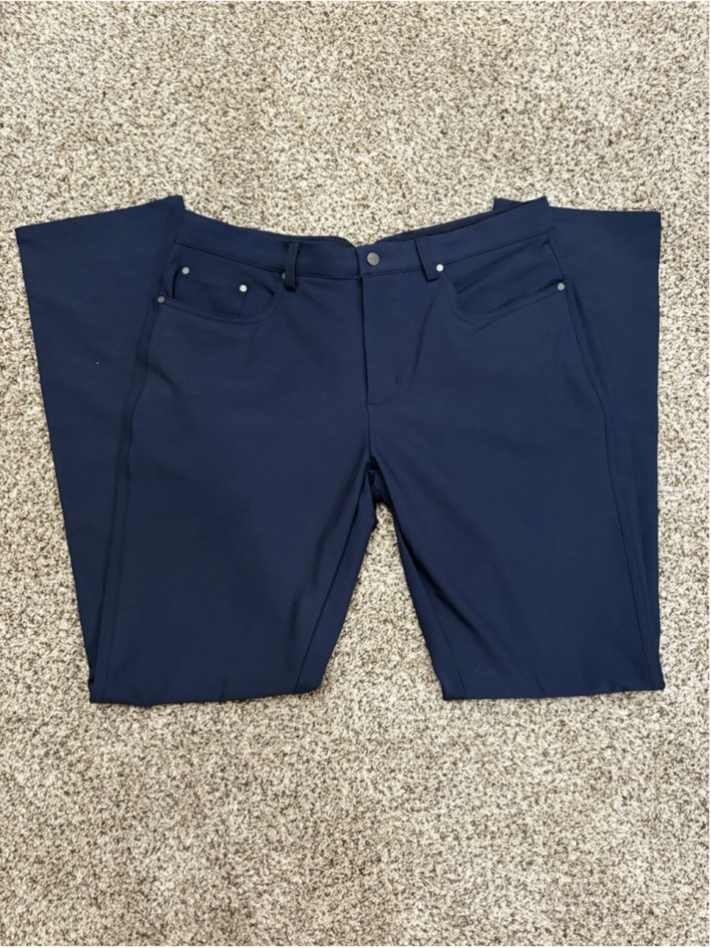 Greg Norman Performance Stretch Golf Pants Mens Navy Blue 5-Pocket Tech Active